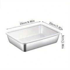 Stainless Steel Square Plate Cold Vegetable Plate Rectangular Fruit Plate