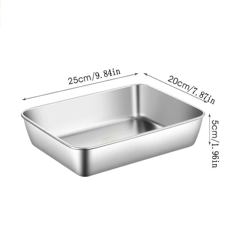 Stainless Steel Square Plate Cold Vegetable Plate Rectangular Fruit Plate