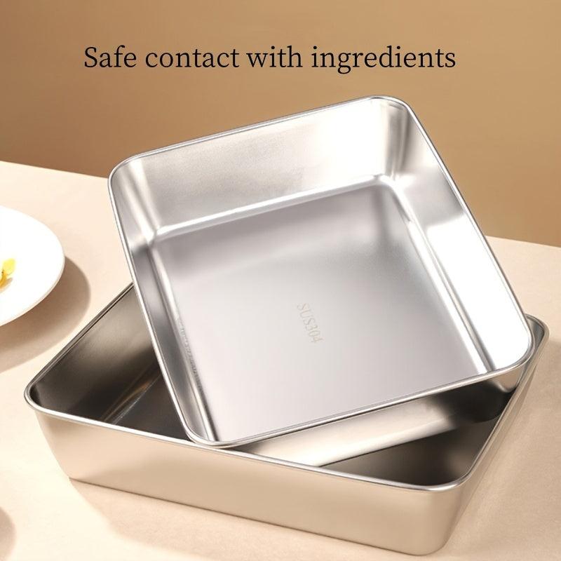 Stainless Steel Square Plate Cold Vegetable Plate Rectangular Fruit Plate