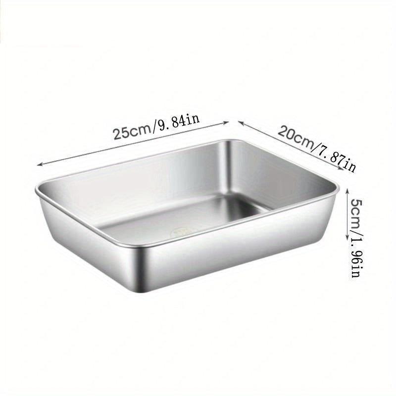 Stainless Steel Square Plate Cold Vegetable Plate Rectangular Fruit Plate