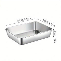 Stainless Steel Square Plate Cold Vegetable Plate Rectangular Fruit Plate