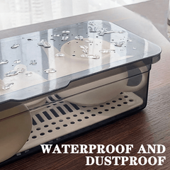 Large Capacity Tea Set Storage Box Dustproof Stackable Transparent