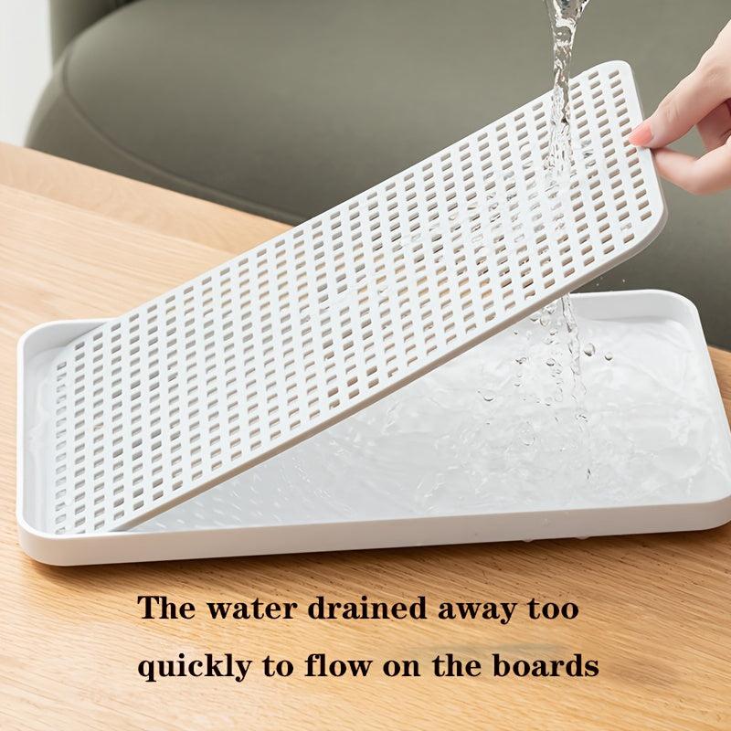 2-Layer Cup Storage Tray Plastic Draining Board Tea Tray