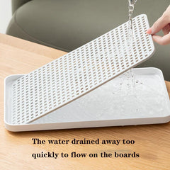2-Layer Cup Storage Tray Plastic Draining Board Tea Tray