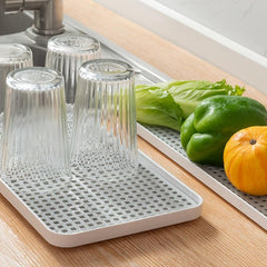 2-Layer Cup Storage Tray Plastic Draining Board Tea Tray