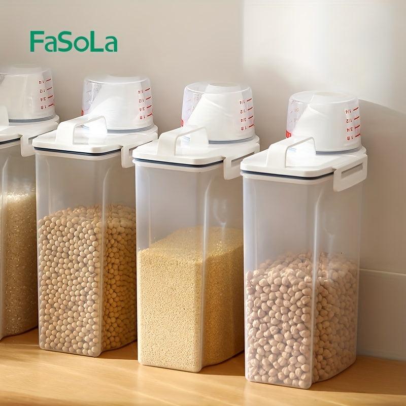 Large Capacity Rice Bucket with Measuring Cup