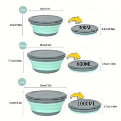 Creative Folding Bowl Outdoor Portable Leakproof Food Container For School