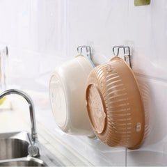 4pcs Stainless Steel Adhesive Hook Bathroom Wall Towel Basin Kitchen Storage Rac