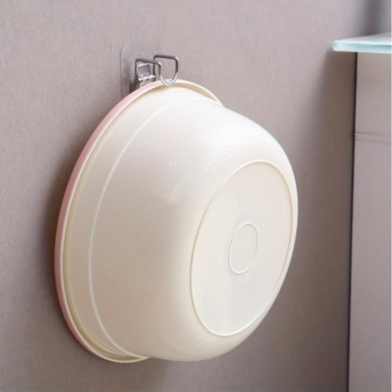 4pcs Stainless Steel Adhesive Hook Bathroom Wall Towel Basin Kitchen Storage Rac
