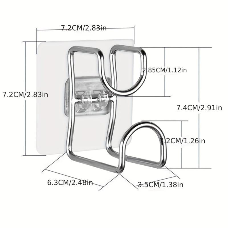 4pcs Stainless Steel Adhesive Hook Bathroom Wall Towel Basin Kitchen Storage Rac