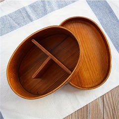 700ml Lunch Box Bento Oval Wooden Sushi Lunch Box