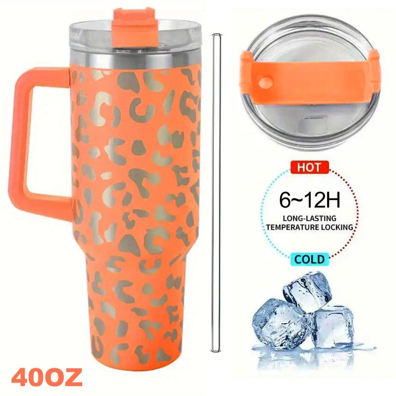 Leopard Print Vacuum Flask 40oz Stainless Steel Insulated Tumbler