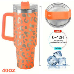 Leopard Print Vacuum Flask 40oz Stainless Steel Insulated Tumbler