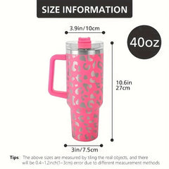 Leopard Print Vacuum Flask 40oz Stainless Steel Insulated Tumbler