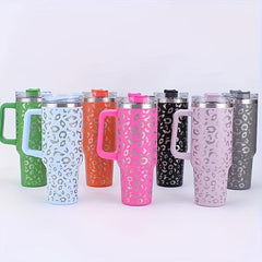 Leopard Print Vacuum Flask 40oz Stainless Steel Insulated Tumbler