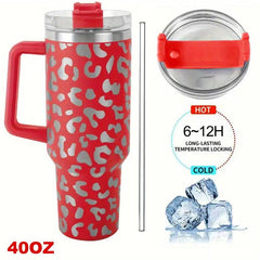 Leopard Print Vacuum Flask 40oz Stainless Steel Insulated Tumbler
