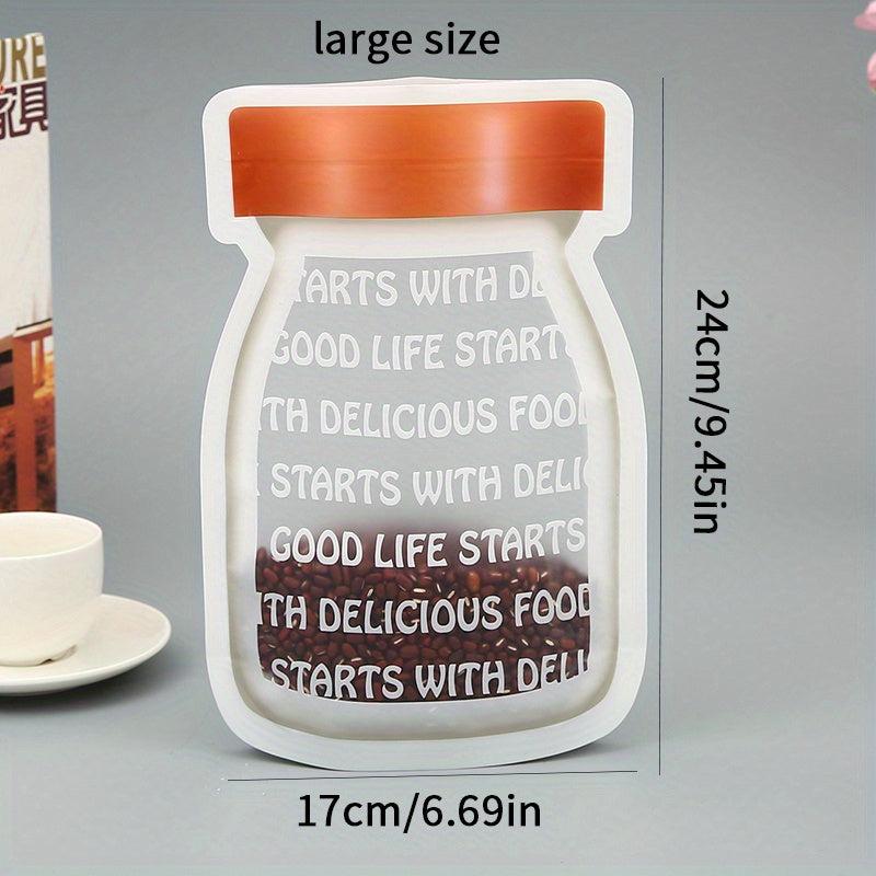 5pcs Mason Jar Zipper Bag, Reusable Snack Sandwich Pouch