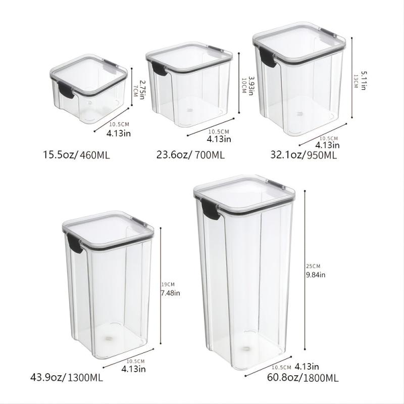 15.5oz Food Storage Container with Lid Clear Plastic Kitchen Pantry Canisters