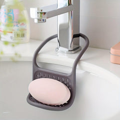 Light Grey Sponge Rack for Faucets & Sink Walls