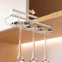 Under Cabinet Wine Glass Rack Metal Holder for Bar Kitchen Storage