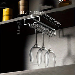 Under Cabinet Wine Glass Rack Metal Holder for Bar Kitchen Storage
