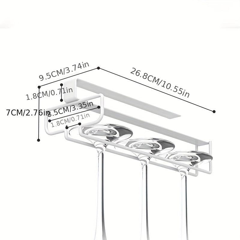 Under Cabinet Wine Glass Rack Metal Holder for Bar Kitchen Storage