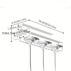 Under Cabinet Wine Glass Rack Metal Holder for Bar Kitchen Storage