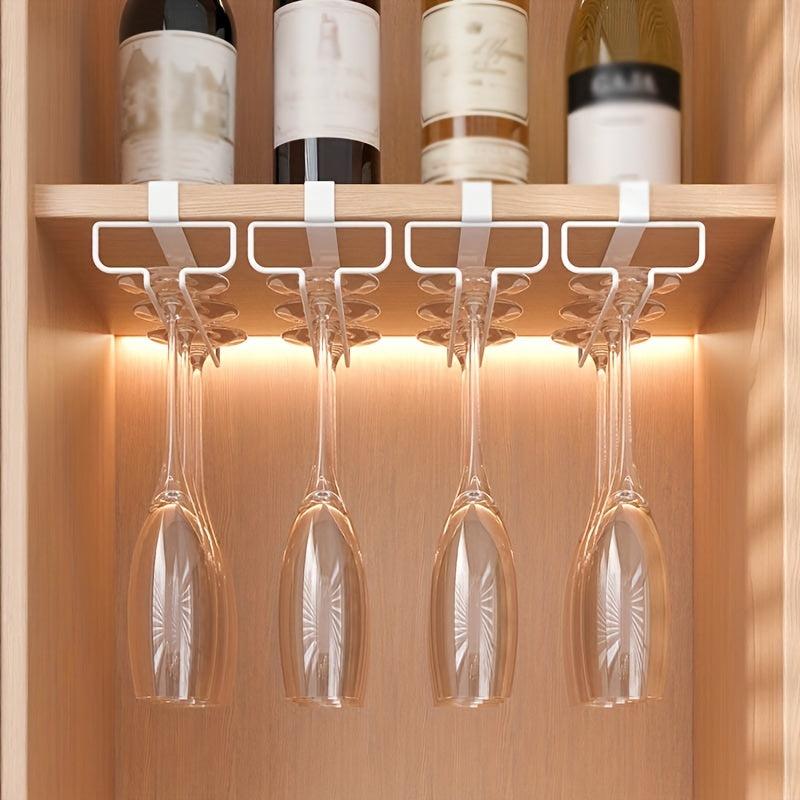 Under Cabinet Wine Glass Rack Metal Holder for Bar Kitchen Storage