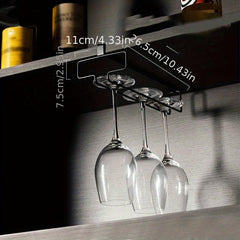Under Cabinet Wine Glass Rack Metal Holder for Bar Kitchen Storage