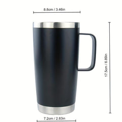 20oz Stainless Steel Thermal Cup with Lid & Straw, Portable for Cars & Homes