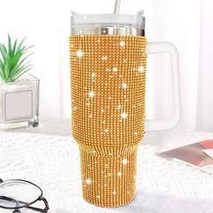40oz Studded Tumbler Straw Cup Bling Cup Handle Car Bottle Halloween Decor