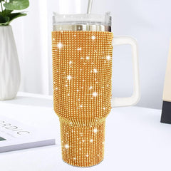 40oz Studded Tumbler Straw Cup Bling Cup Handle Car Bottle Halloween Decor