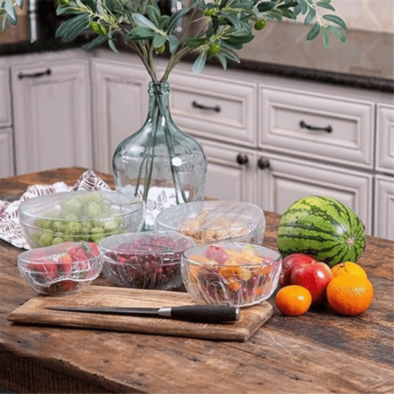 250pcs Reusable Plastic Food Bags with Elastic Cover