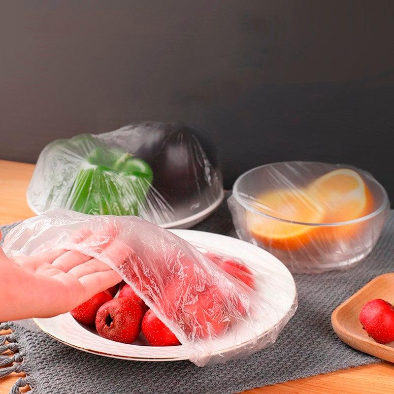 250pcs Reusable Plastic Food Bags with Elastic Cover