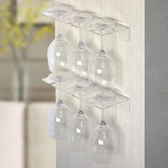 Wall Mounted Acrylic Wine Glass Holder Stylish Cup Rack
