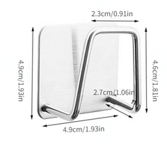 Stainless Steel Sink Sponges Holder Self Adhesive Drying Rack and Wall Hooks