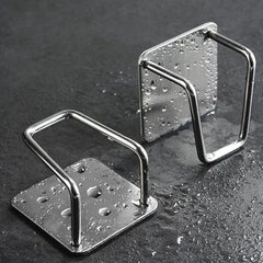 Stainless Steel Sink Sponges Holder Self Adhesive Drying Rack and Wall Hooks