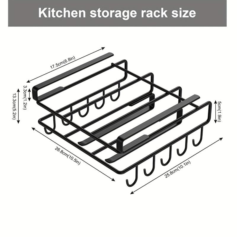 Stainless Steel Utensil Rack with Hooks for Cookware Storage
