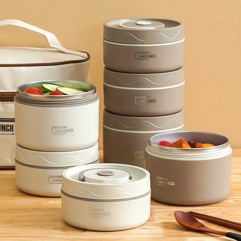 1pc Insulated Lunch Container Thermal Bento Box Stainless Steel Food Container