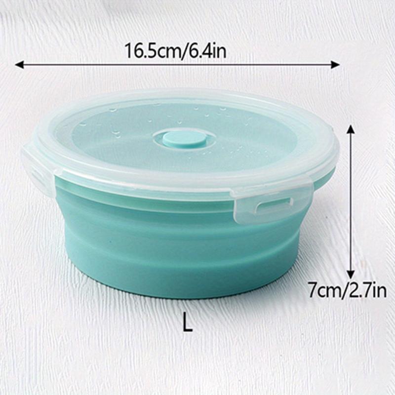 1 Pc Silicone Food Storage Containers Collapsible Stackable Lunch Bento Boxes