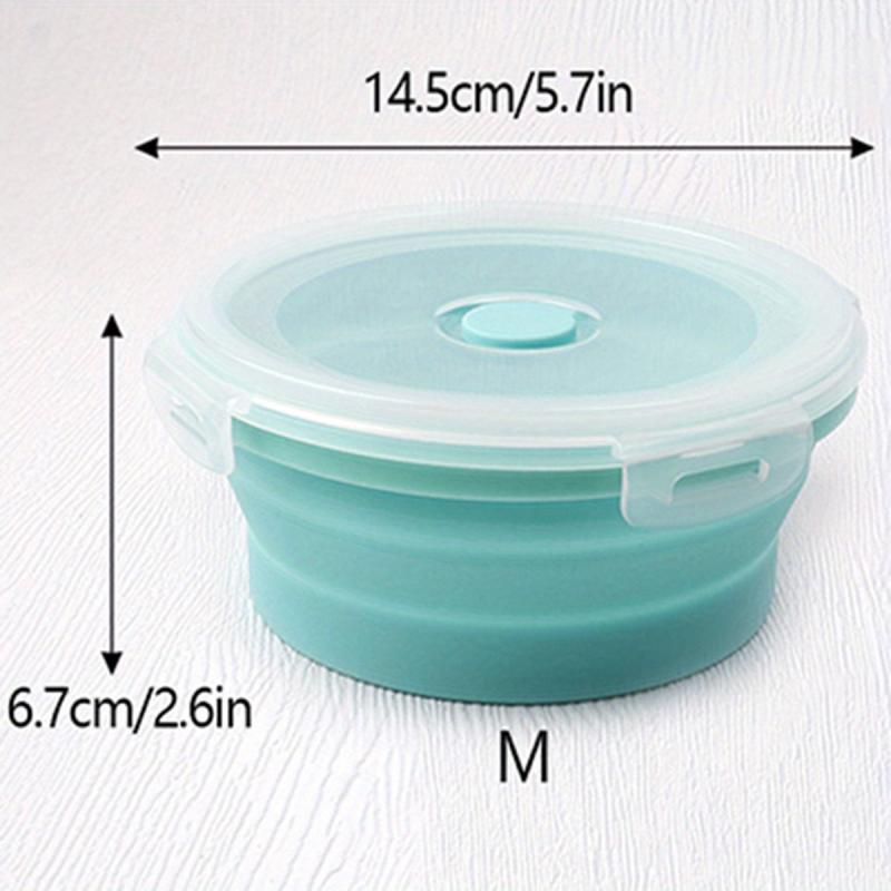 1 Pc Silicone Food Storage Containers Collapsible Stackable Lunch Bento Boxes
