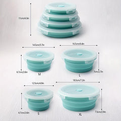 1 Pc Silicone Food Storage Containers Collapsible Stackable Lunch Bento Boxes