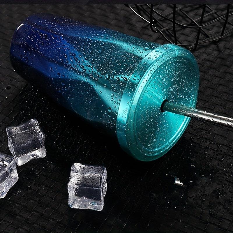 Gradient Vacuum Flask With Straw 500ml Insulated Cup