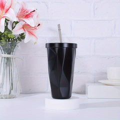 Gradient Vacuum Flask With Straw 500ml Insulated Cup