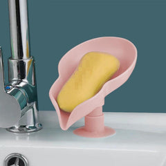2PCS Sucker Soap Holder Bathroom Drain Soap Dish Plastic Sponge Soap Dish Tray