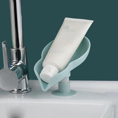 2PCS Sucker Soap Holder Bathroom Drain Soap Dish Plastic Sponge Soap Dish Tray