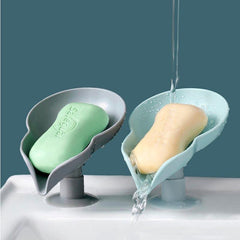 2PCS Sucker Soap Holder Bathroom Drain Soap Dish Plastic Sponge Soap Dish Tray