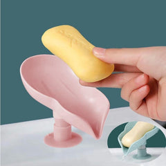 2PCS Sucker Soap Holder Bathroom Drain Soap Dish Plastic Sponge Soap Dish Tray