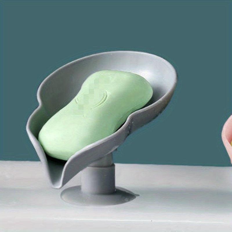 2PCS Sucker Soap Holder Bathroom Drain Soap Dish Plastic Sponge Soap Dish Tray