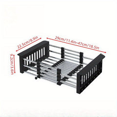 Foldable Dishwashing Sink Rack Stainless Steel